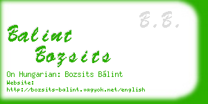 balint bozsits business card